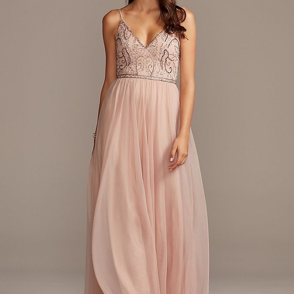 Jump Apparel (David’s Bridal) Dresses & Skirts - 🤎4/$20 Blush Prom Dress W/ Sequins